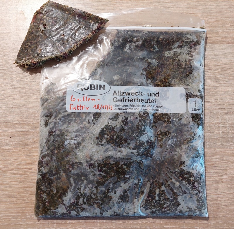 Gefrorenes Grillenfutter